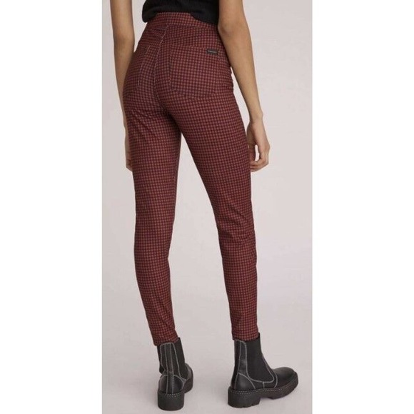 NWT Anthropologie Sanctuary Runway Plaid Check Leggings Red Black Size S - Picture 10 of 11